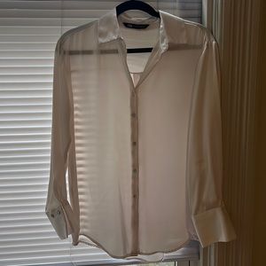 Zara oversized silky button down